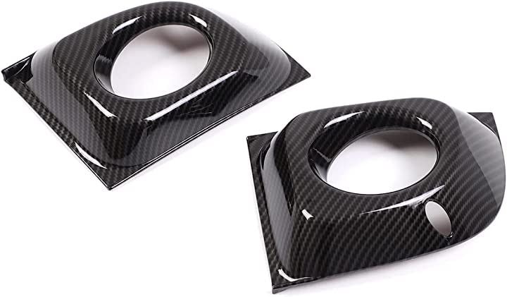 新型 フィアット 500 専用 2011～2015に適用 フォグランプ カバー フロントフォグランプカバー 保護カバー 左右セット 装飾用 外装パーツ カーボン調