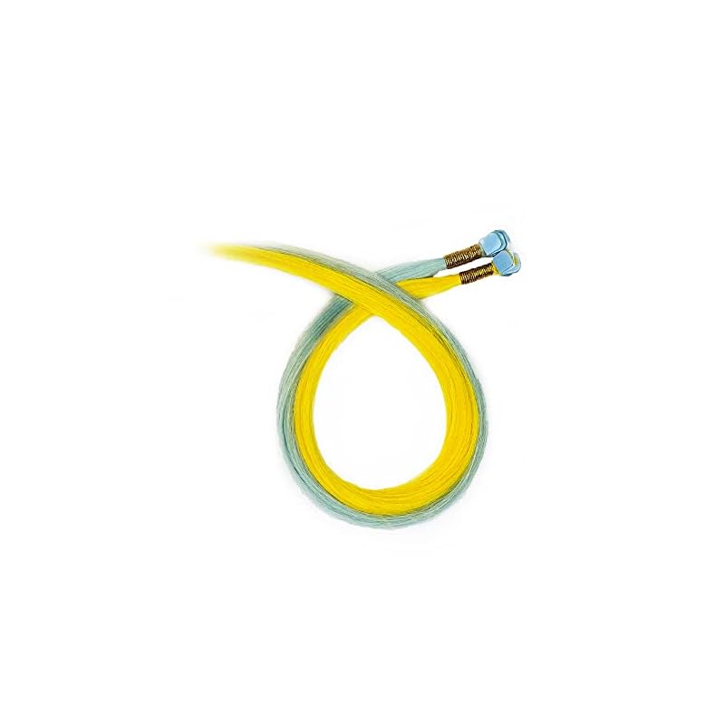 シールエクステ 52cm 原色カラー アソート 10本分(20P)2 (YELLOWMINT)