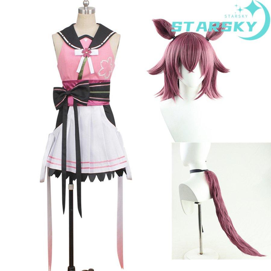 工場直販 急速出荷 ウマ娘 プリティーダービー　Pretty Derby　サクラチヨノオー 風　コスプレ衣装　ウィッグ　尻尾　追加可能　　コスチューム　服　ハロウィン