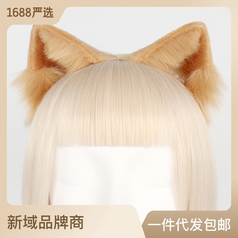 模擬猫耳カチューシャ獣耳ぬいぐるみ帽子キツネ耳カチューシャコスプレ帽子