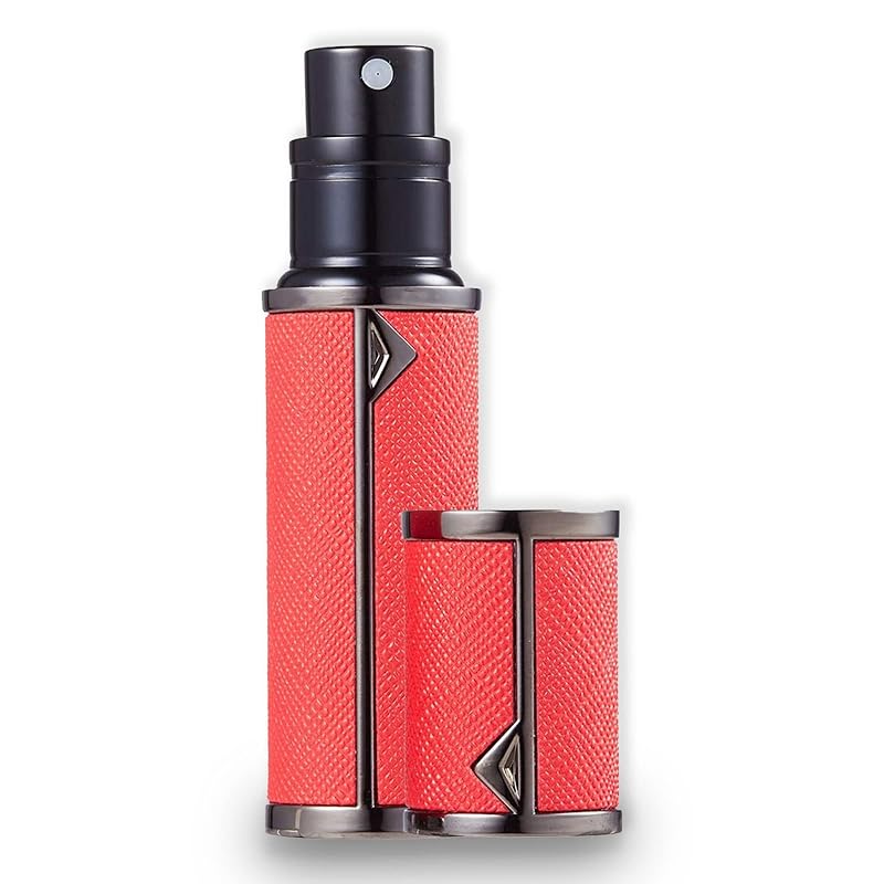 AlxMuNao アトマイザー 香水 レザースプレー 噴霧器 携帯用 詰め替え容器 香水用 機内持ち込み可能 プシュ式 (黒ボーダー赤) 5,139円