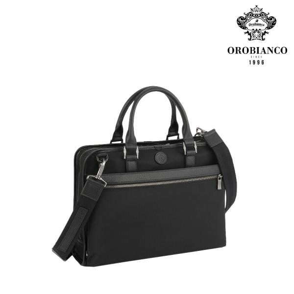 【Orobianco】92964 ソロペルテ ビジネスバッグ 斜め掛け 手持ち 通勤 使いやすい 大容量 カジュアル シンプル 牛革 メンズ プレゼント ギフト ブラック