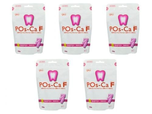 ポスカ・エフ 口内環境を整えるガム 歯科専用 パウチタイプ 100g/ストロベリー 5袋セット