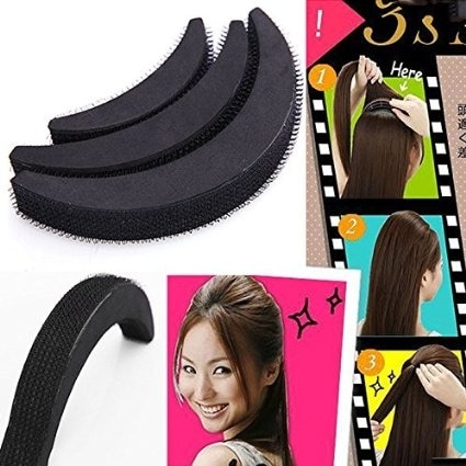 超特価 3Pcs Charming Pompadour Fringe BUMP IT UP 【テレビで話題】 Volume Inserts Stick hair Clip In Do Beehive Velcro styler