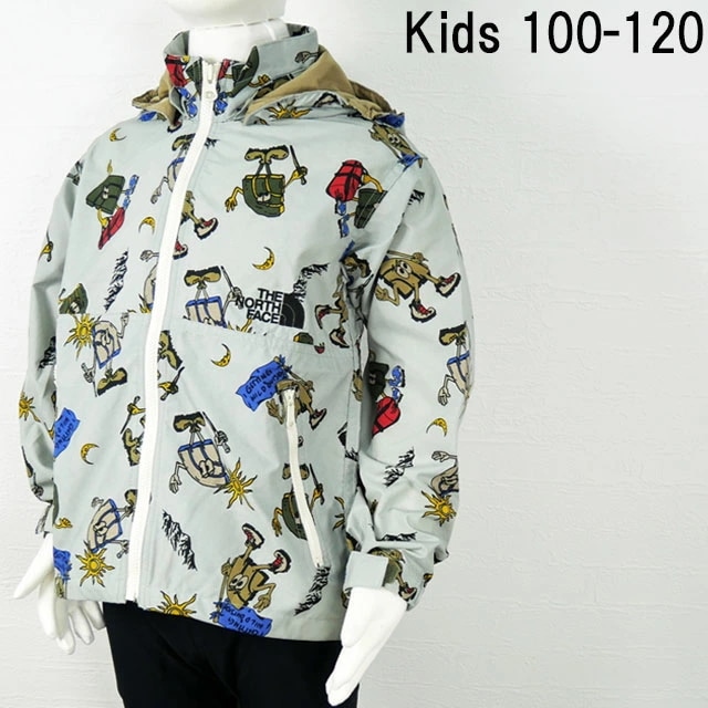ザ・ノース・フェイス ウインドブレーカー キッズ NPJ72315 アウター 男の子 パーカー フード 女の子 子供服 ロゴ 総柄 トップス 上着 防寒 防風 撥水 アウトドア キャンプ トドラーノベ
