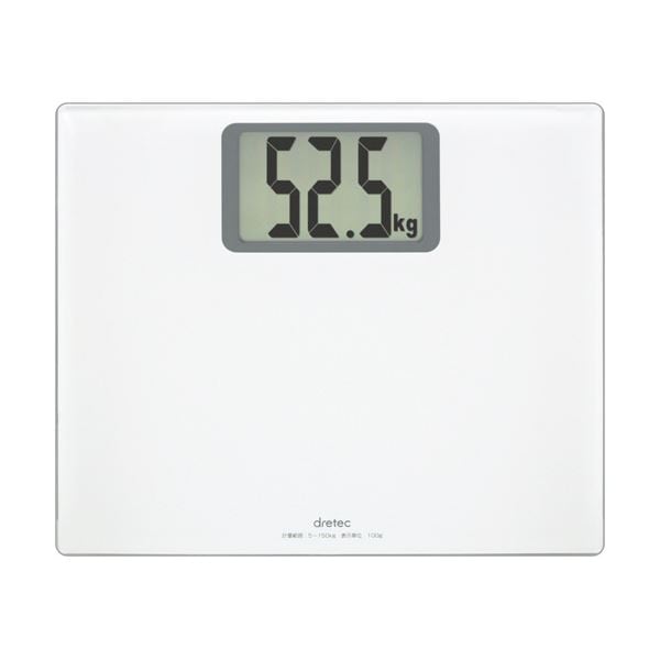 （まとめ）ドリテック ボディスケール グランデ ホワイト BS-163WT 1台 [x3セット]