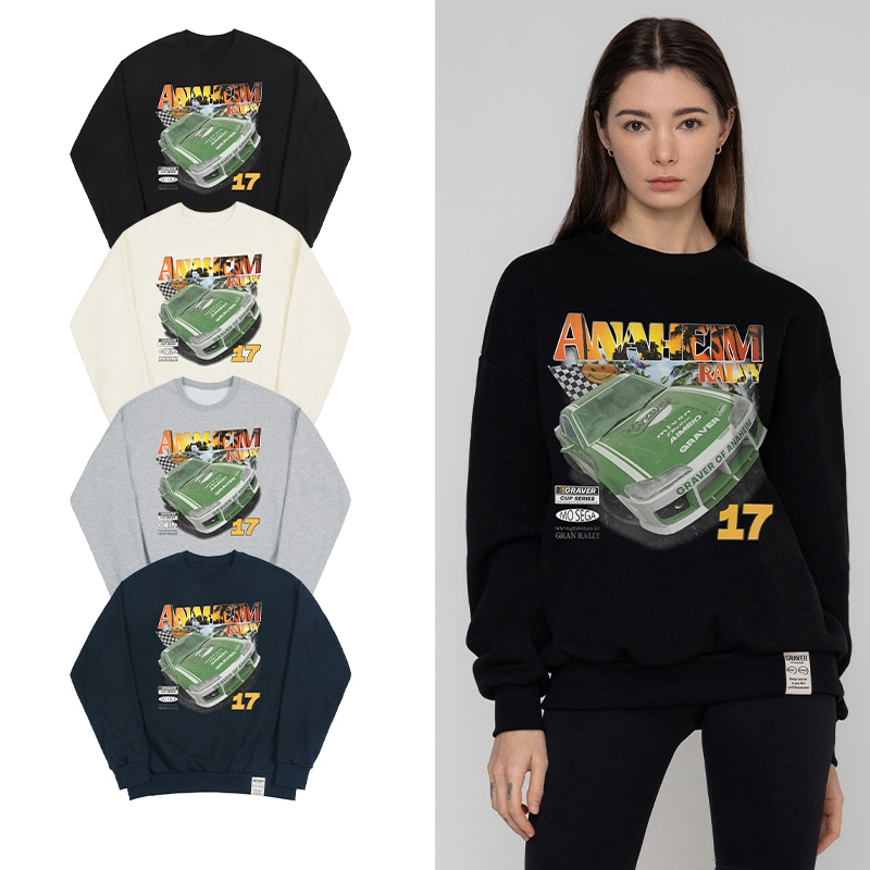 [UNISEX]Green Racing Smile Sweatshirt_4color