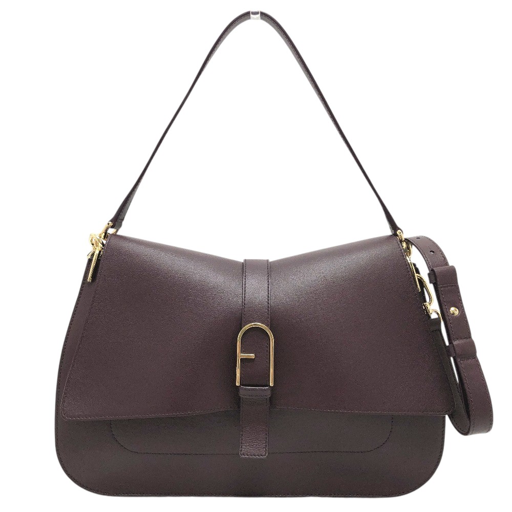 FURLA フルラ ショルダーバッグ WB00996 フラップ カバン 2WAY トップハンドル ハンドバッグ 斜め掛け 肩掛け レザー ワインレッド