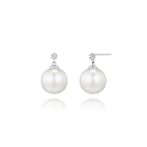 シルバーパールピアス H0004