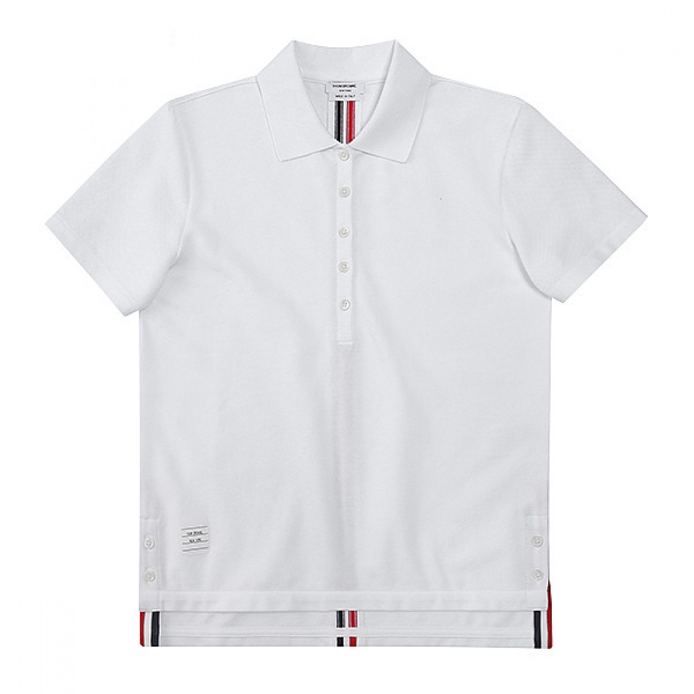 トムブラウン FJP014A 00050 100 センターバックストライプポロ女性用半袖Tシャツ