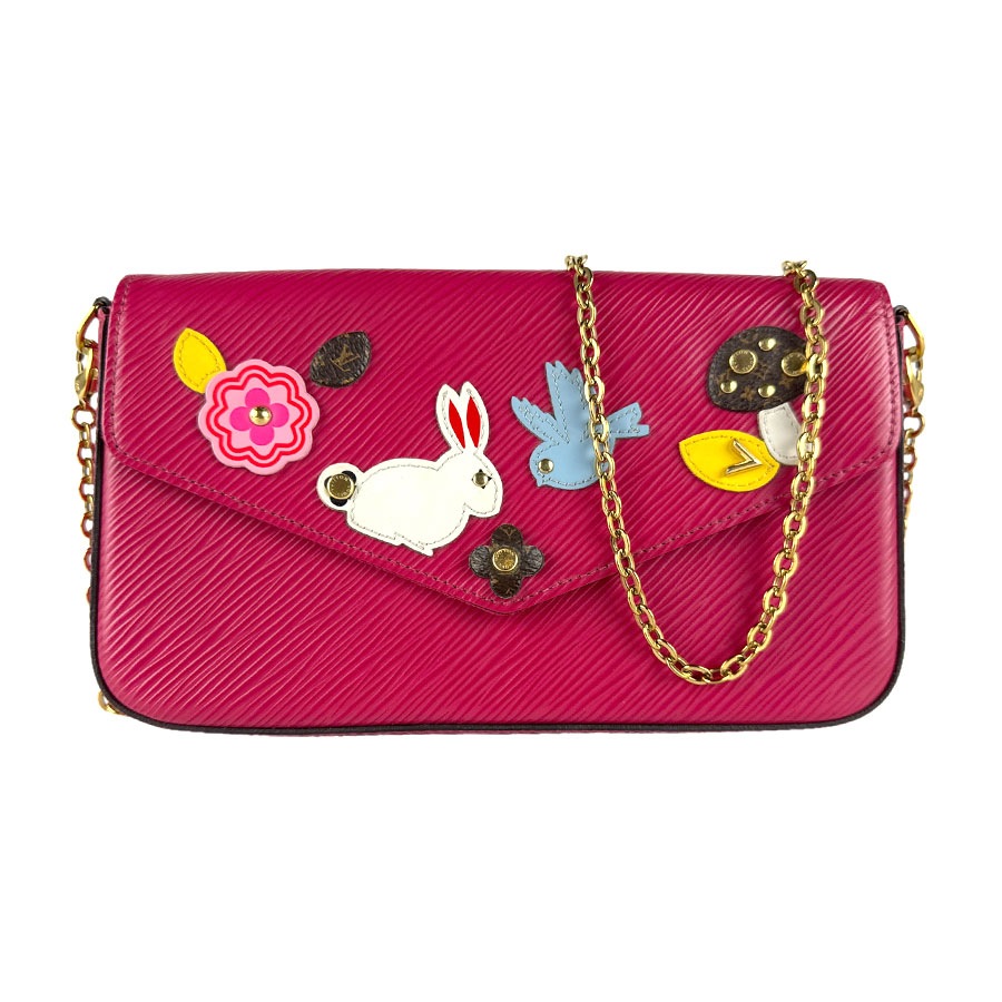 ルイ ヴィトン LOUIS VUITTON チェーンウォレット エピ ポシェット フェリシー エピレザー ピンク系 レディース M62614 z8579