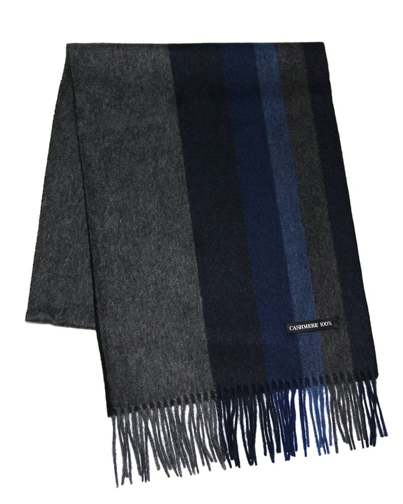 Cashmee034 OUTLET カシミヤ 100％ グラデーションボーダー リバーシブル マフラー Neptune カシミア アウトレット (GRAY×NAVY (75) ) 9,605円