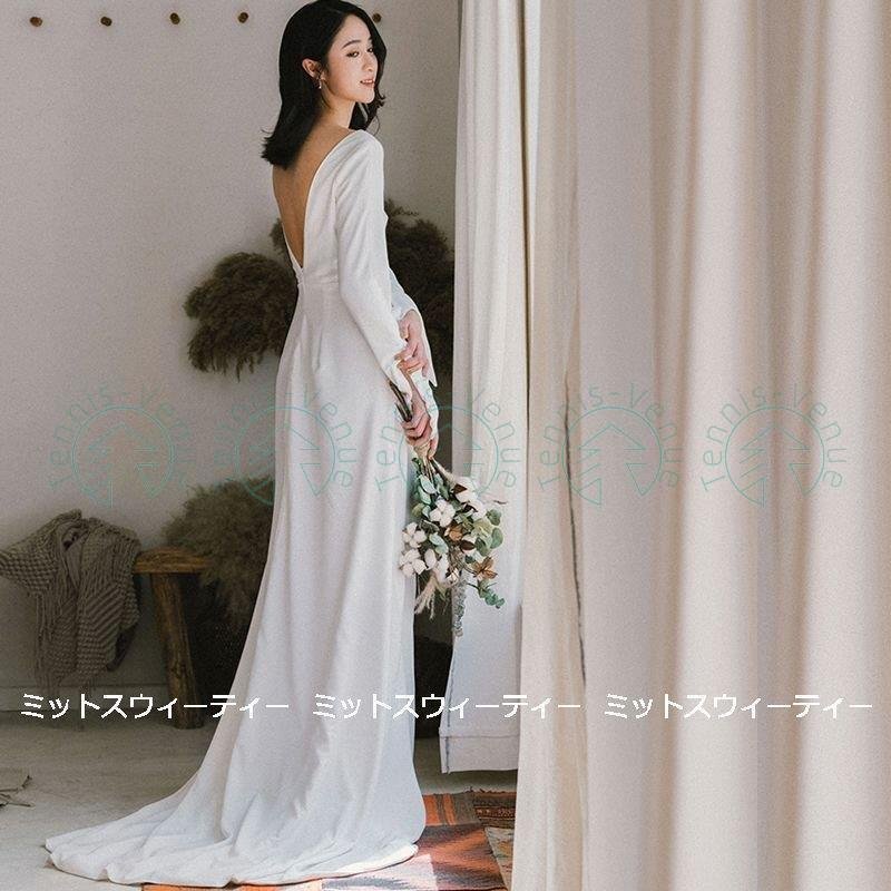 ウェディングドレス ロングドレス 結婚式 ウエディングドレス 海外 挙式 二次会 花嫁 前撮り エレ