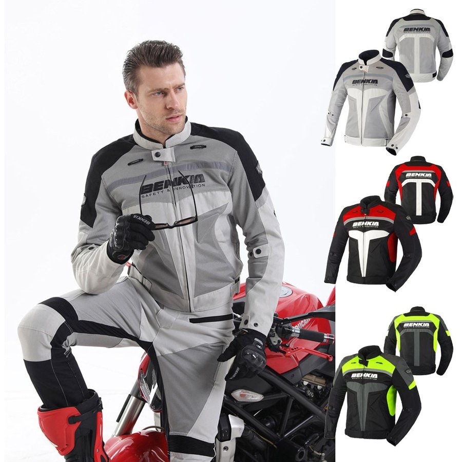 BENKIA HDF-JW61 バイクジャケット メンズ メッシュ 春夏秋　ライダースジャケット ラ