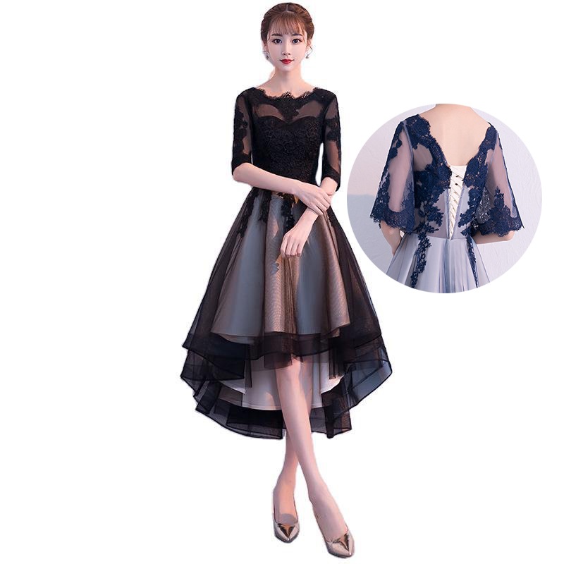 上品 パーティードレス 五分袖 刺繍 大きいサイズ シースルーチュール フィッシュテール2色 5,424円