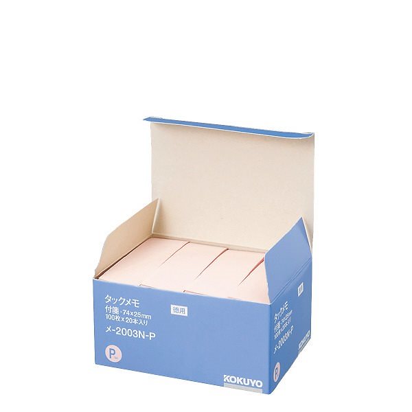 （まとめ買い）タックメモ お徳用/付箋タイプ 74x25mm ピンク 100枚x20冊 メ-2003N-P [x3]