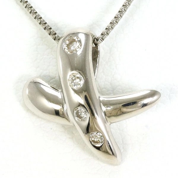 PT900 プラチナ PT850 ネックレス ダイヤ 0.05 約40cm ジュエリー 中古