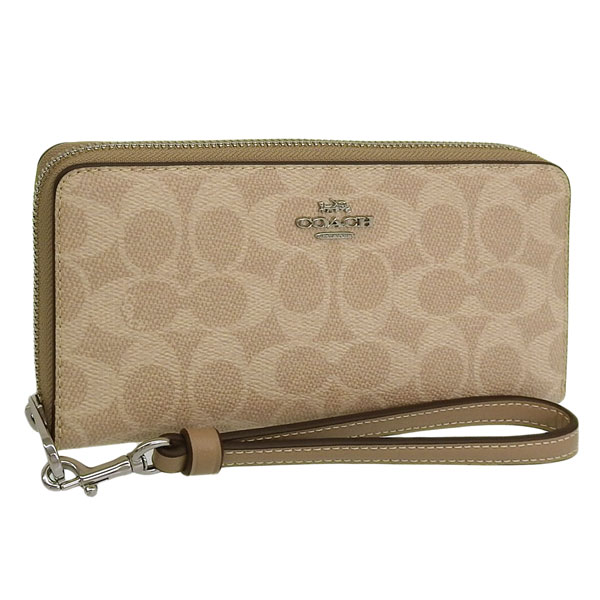 コーチ 財布 レディース 長財布 アウトレット ライトカーキ ロングジップアラウンドウォレット シグネチャー キャンバス LZA WLT SIG CNVS CW778SVPWH COACH 16,416円