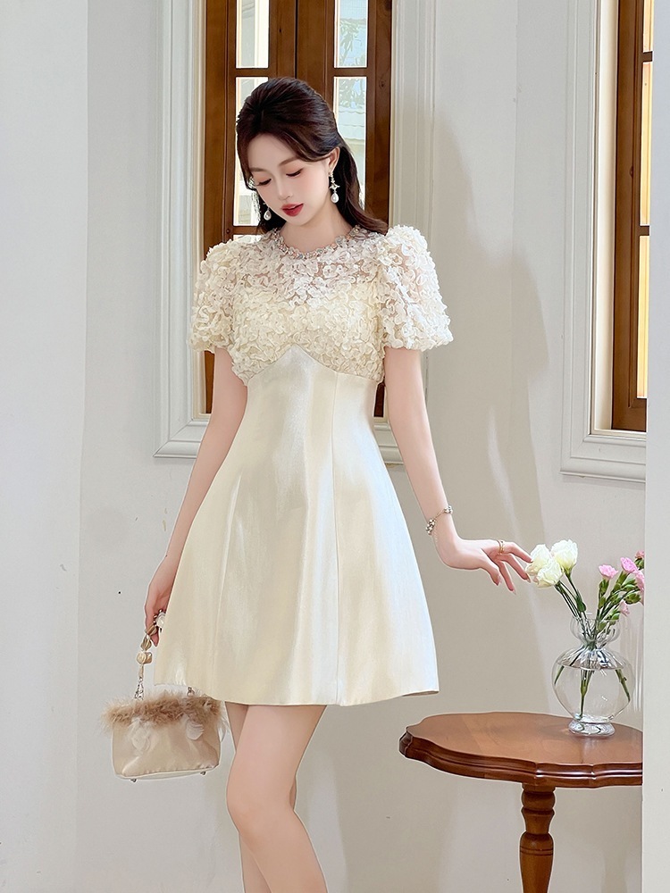 【JY.上品】 2025夏新品 綺麗 ショートワンピ り付き Aライン ドレス パーティー キャバ 大人 同窓会 披露宴 卒業式 結婚式 演奏会 ウェディング 二次会 メガ割
