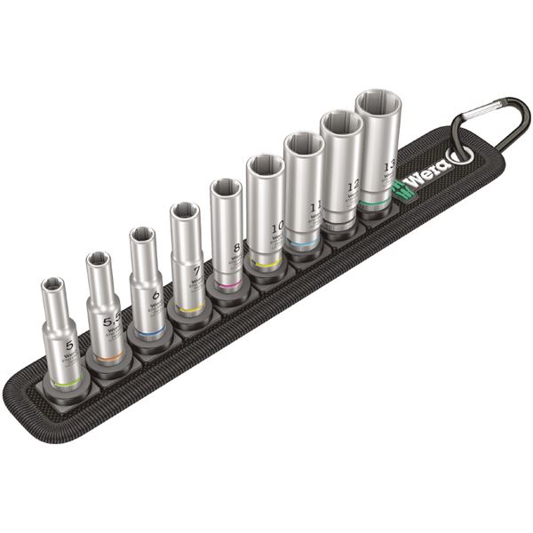WERA ヴェラ 差込角 1/4inch 9点組 六角 ディープソケット セット 004525 工具 ツール DIY 作業工具 道具