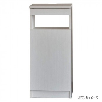 日本製組立家具 FAX台40型 ルーター収納 白