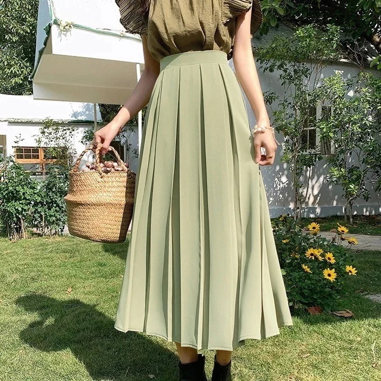 ロングスカート スカート セミロング ハイウエスト 百掛け レディース スカート 春 2025 フレアスカートフレアスカート