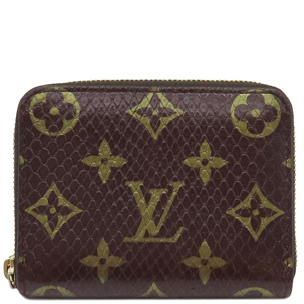 ルイヴィトン LOUIS VUITTON コインケース ジッピー コインパース パイソン ブラウン ゴールド金具 茶 小銭入れ カード入れ ヘビ N80149 RFID【中古】