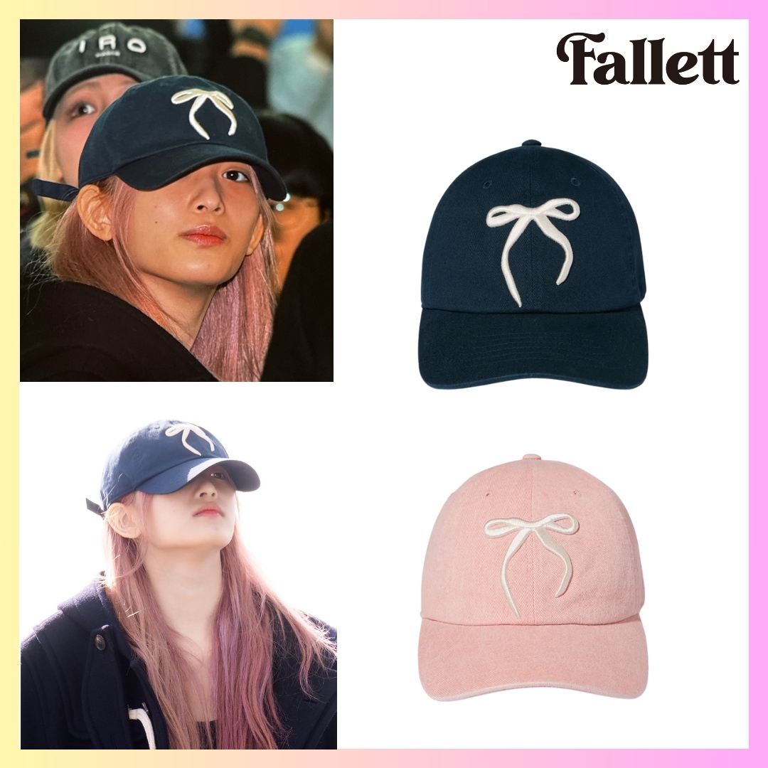 [IVE イソ着用] RIBBON BALL CAP 2 Colors + FREE OMAKE 韓国ファッション ボールキャップ レディース 韓国 帽子 深め ブランド
