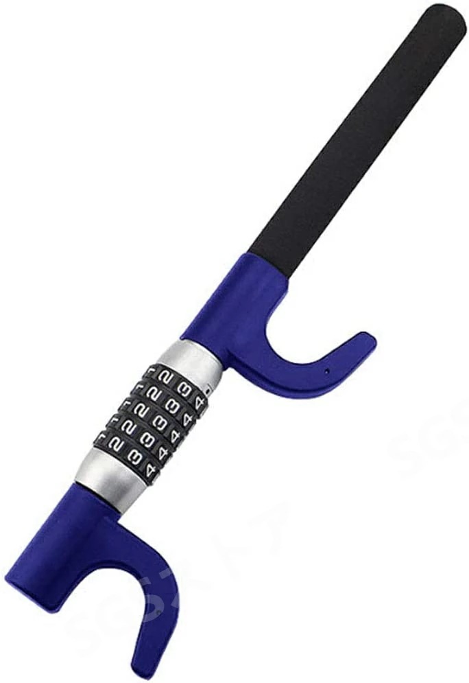 ハンドルロック ステアリングロック 車 盗難防止 護身 防犯プレート付き