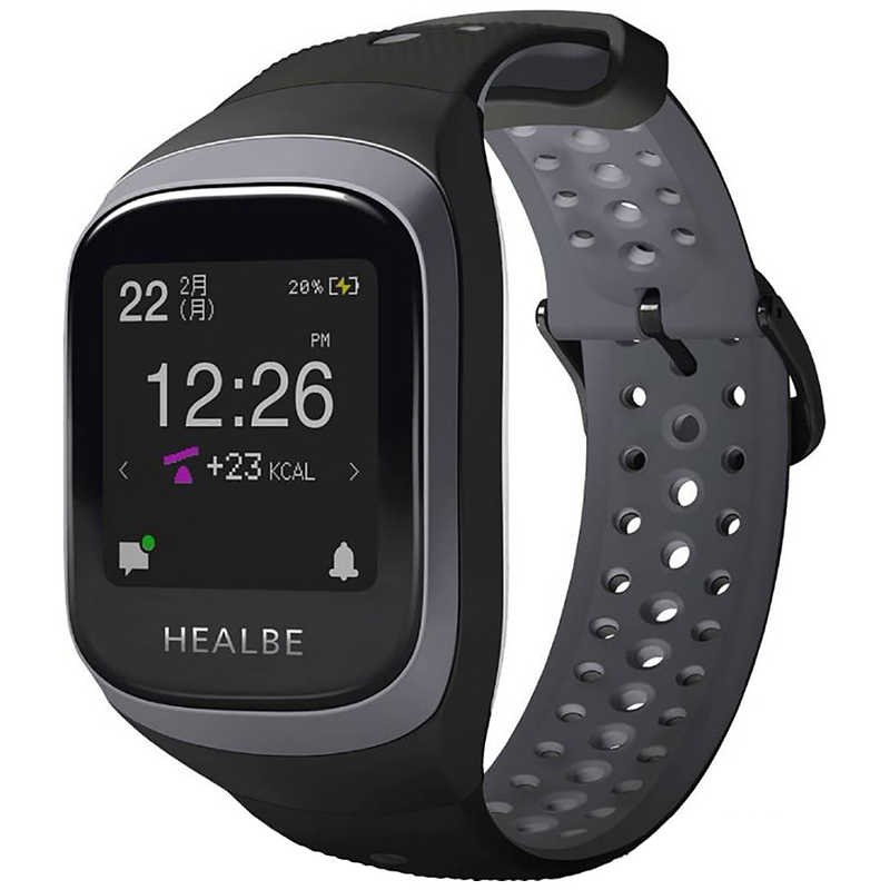 HEALBE　スマートウォッチ HEALBE GoBe3(ヒールビーゴービー3) ブラックグレー　HGB3-BK-GY