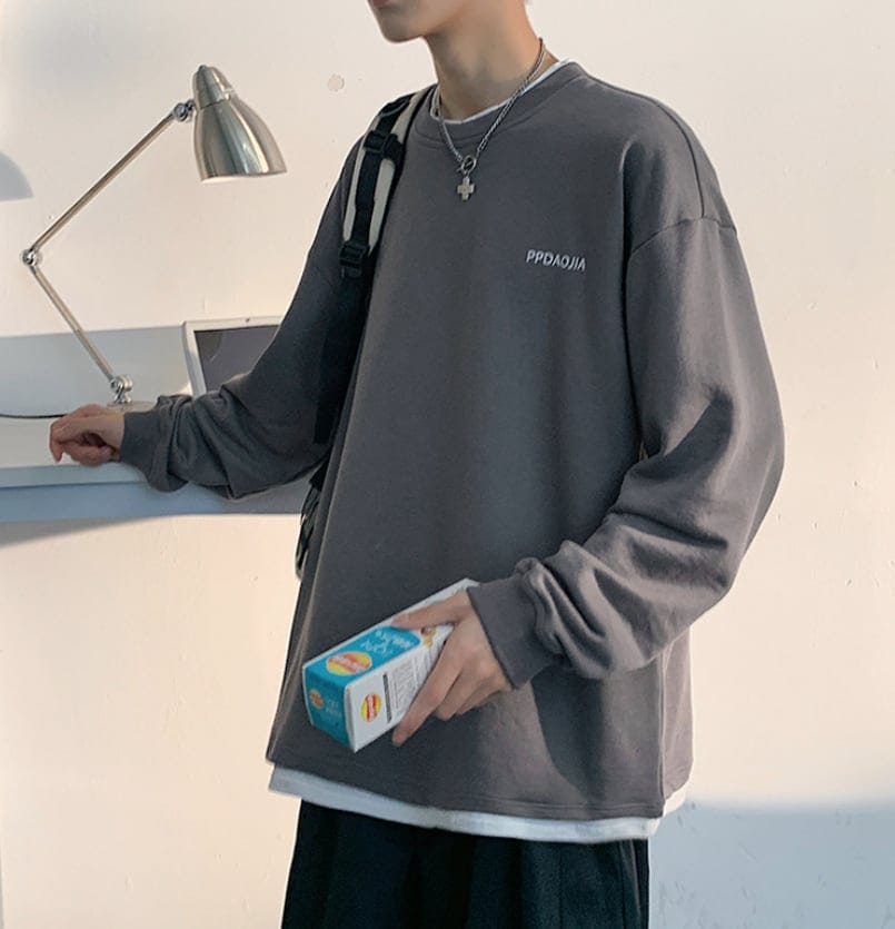 トップス 上着 人気 おすすめ おしゃれ お洒落 激安 安い プチプラ トレーナー スウェット Tシャツ ロンT ラウンドネック 丸首 クルーネック プルオーバー 無地 プリント sh017