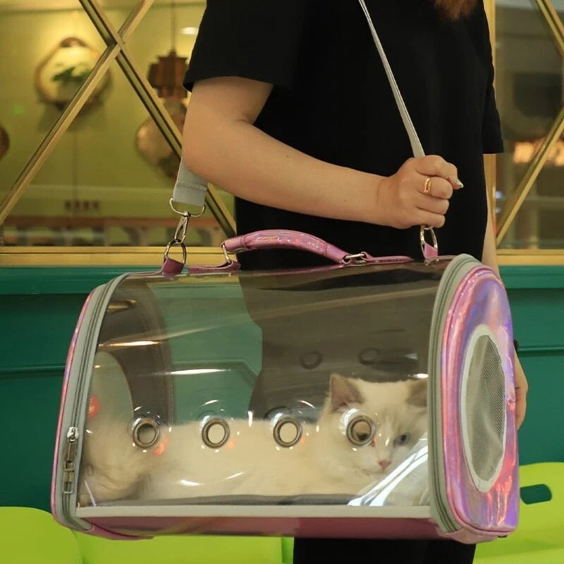 キャリーバッグ 外出 通気 耐噛み ペットキャリー 猫のかご クリア 犬のランドセル 軽量