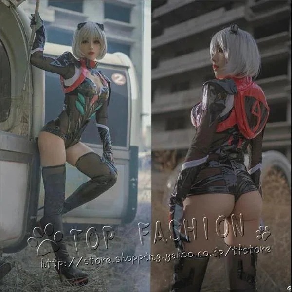 新世紀エヴァンゲリオン 綾波レイ プラグ 黒 コスプレ 衣装 コス ハロウィン コスチューム アニメ 変装 仮装 ( ウィッグ)