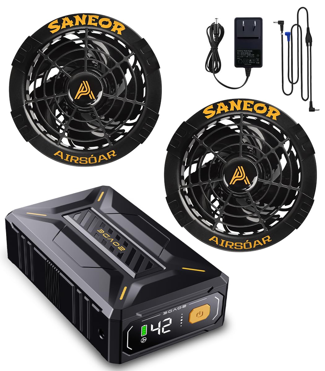 【2025年新登場 42V超高出力 40500mAh大容量バッテリー】 ファンバッテリーセット 作業服 最大25時間連続稼働 7段階風量調節 2種類モード搭載 熱中症対策 男女兼用 急速充電器付 PS