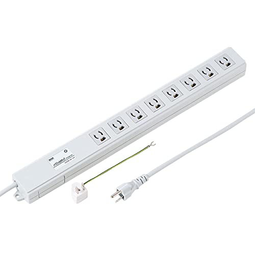 サンワサプライ ノイズフィルタタップ 3P 8個口 マグネット付き TAP-3811NFN