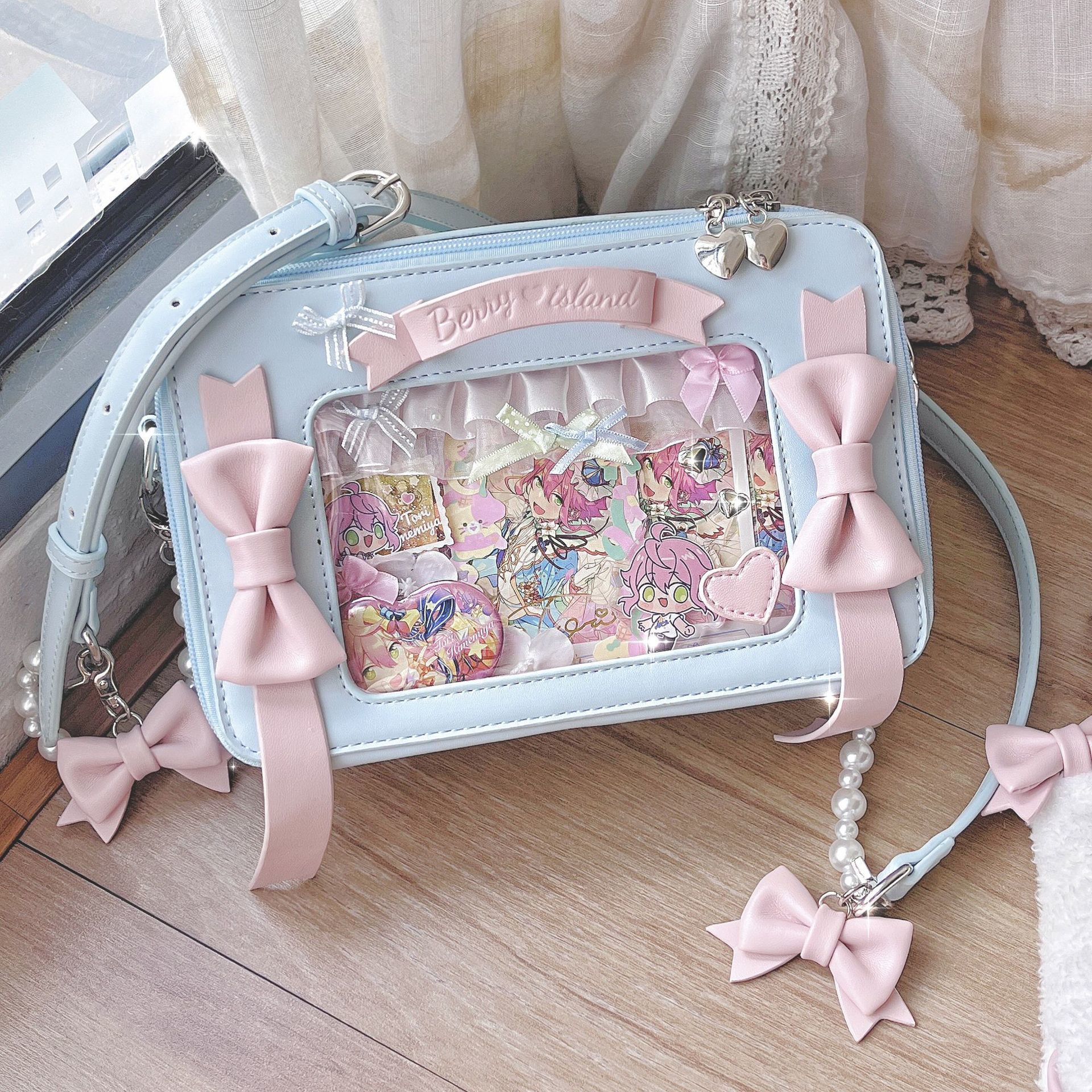 ウサギ耳アリスlolita小食量痛包バーアワ綿人形小方包斜クロス団子ob1ショルダーバッグ