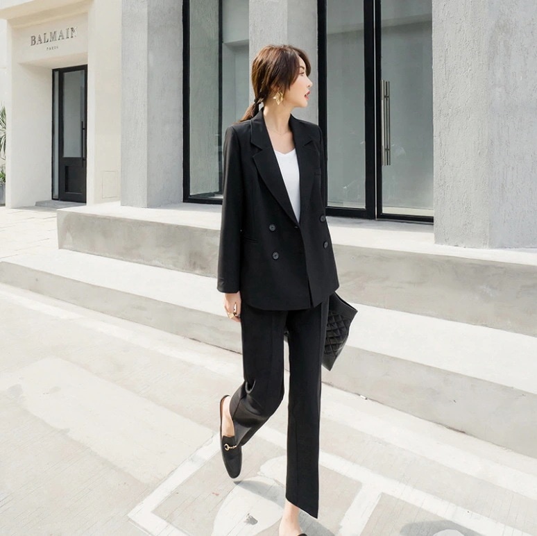 スーツパンツスーツセットアップ スーツ 【迅速な出荷】2点セット 卒業式 通勤 オフィス フォーマル パンツスーツ 事務服