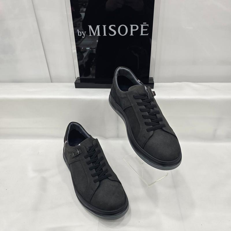 By 男性 ヌバック 軽量バンド スニーカー 122HT330DZ008 BLACK 2 JJ