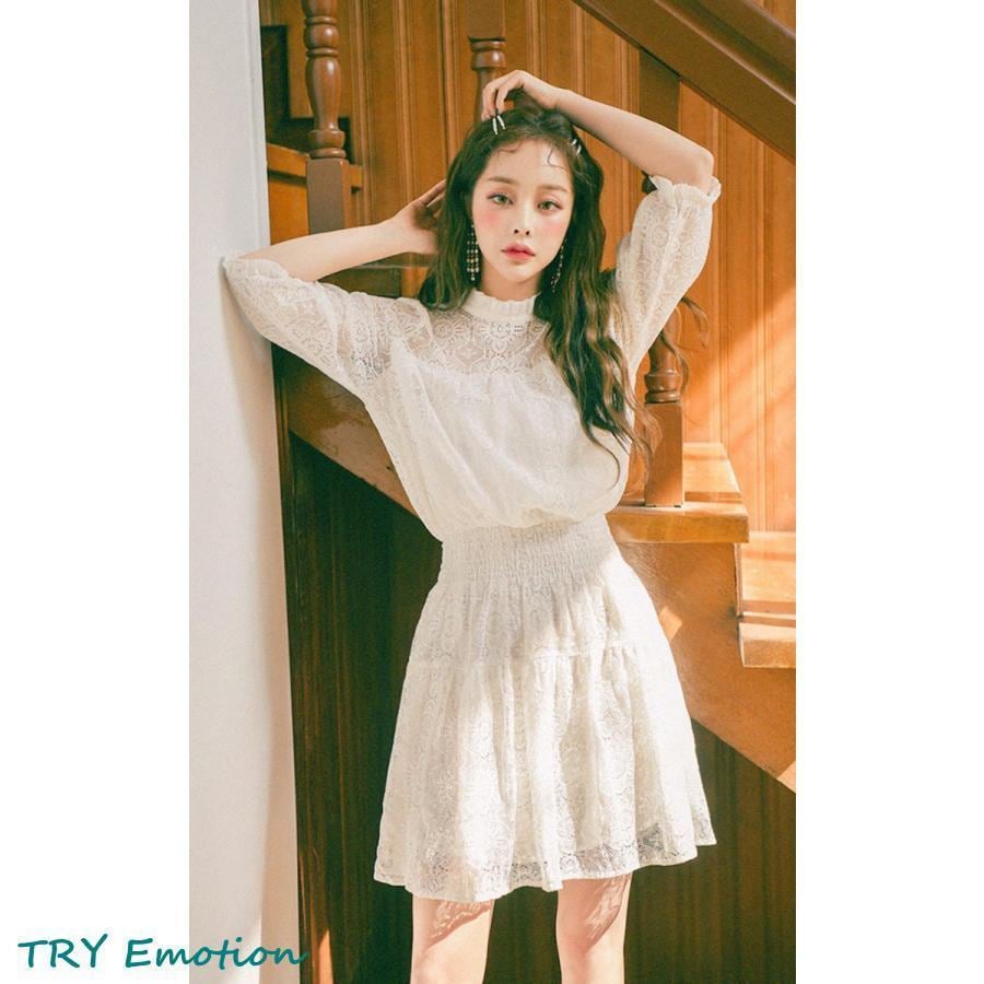 レースワンピース レディース 40代 膝丈ワンピース 春夏 きれいめ 白レースドレス 五分袖ワンピース Aラインスカート オシャレ 結婚式ドレス お出かけ 30代