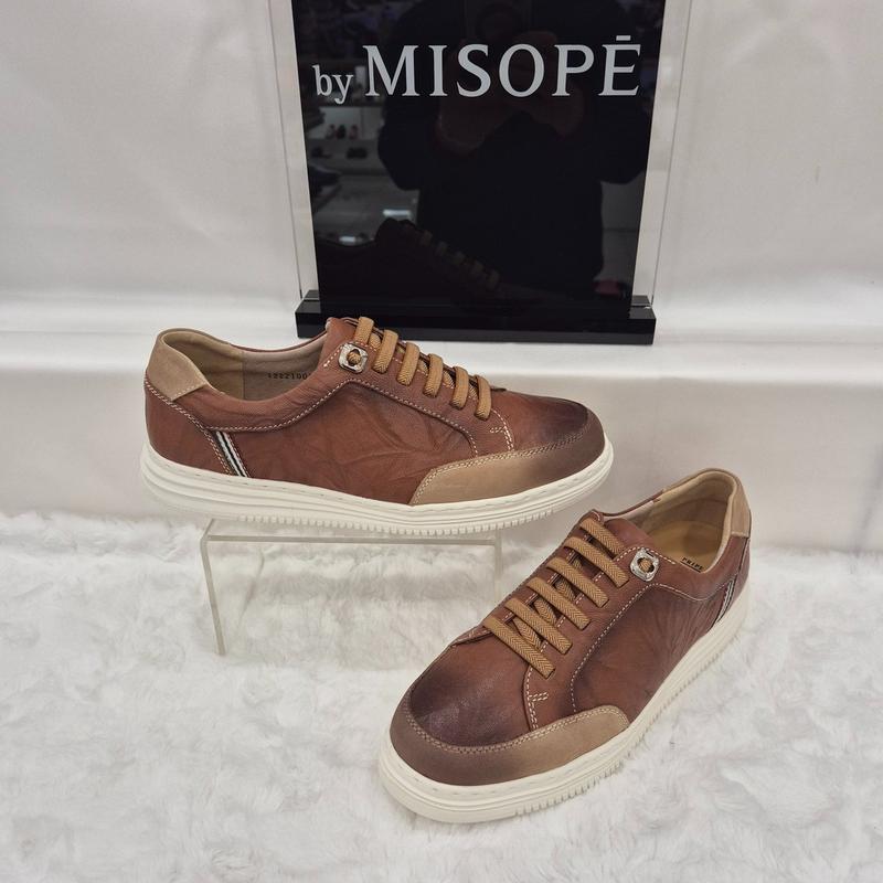 By 男性モダン軽量バンドスニーカー 122HT210SP015 CAMEL 3 JJ