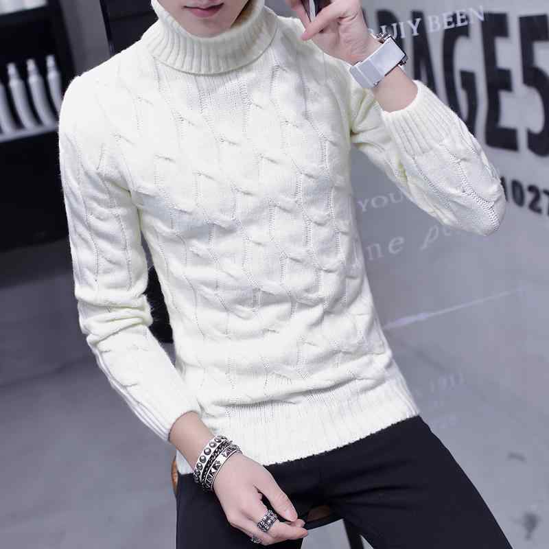 メンズ ファッション 服 オシャレ シンプル 大人 かっこいい 大きいサイズ ストリート 紳士服 冬 タートルネック セーター 韓国スタイル 厚手 スリム 白