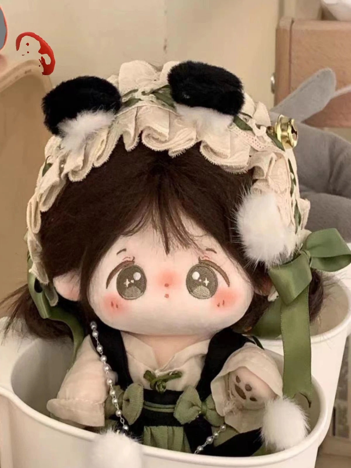 【激安本日限定】ベビー服緑の竹ヨーヨー20cmコットンドールかわいいパンダの赤ちゃんまおゆう物語