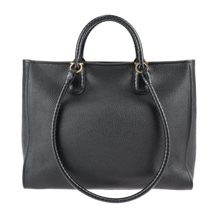 美品 Salvatore Ferragamo サルヴァトーレ フェラガモ トートバッグ 21 0914 GANCIO TOTE ガンチーニ レザー ブラック ゴールド金具 2WAY ショルダーバッグ