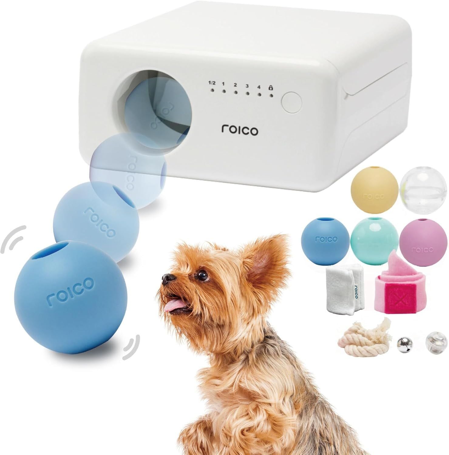 トリートイ 自動ボール投げ 犬猫用おもちや ペットボール 自動ボールディスペンサー 知育玩具 タイマー付き 自動電源OFF