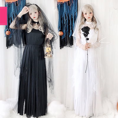 ハロウィン 仮装 花嫁ゾンビ 鬼花嫁 幽霊 おばけ コ...のサムネイル