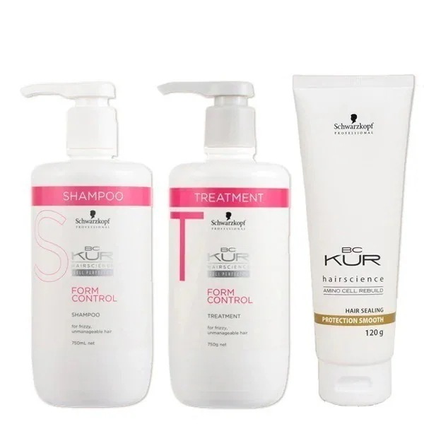 BCクア フォルムコントロール シャンプー 750mL + トリートメント 750g + プロテクションスムース 120g セット