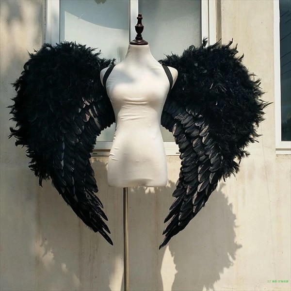 ユニーク天使 羽 コスプレ 道具翼 wing ウイング ホワイト ブラック ピンク 100*120cm 天使みたい 堕天使 妖精 悪魔 ファッションショー パーティーグッズ 撮影 ステージ道具 イベン