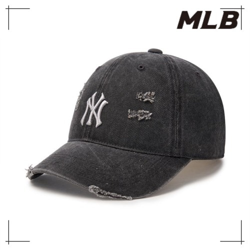 MLB公式正規品 キャップ Damage Washing Unstruck Ball Cap NY (Charcoal Grey)