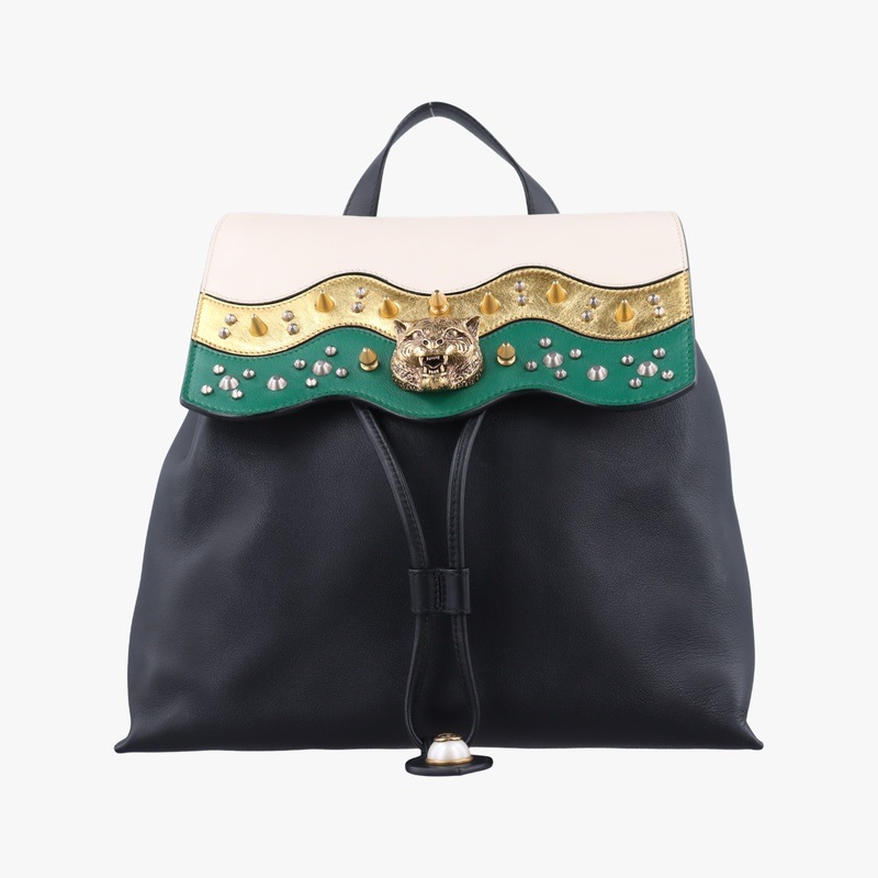 スタッズ アニマリエ キャットヘッドマルチカラーレザー432266F020371973中古