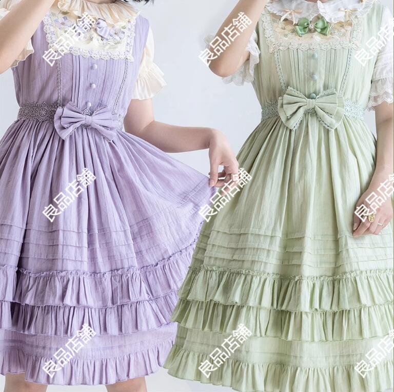 ワンピース ゴスロリ クラロリ 半袖 カチューシャ セット ドレス ロング丈 4色 森ガール ゆめかわいい Lolita ロリィタワンピース クラシカル ロリータ 甘ロリ ゴシック 花柄刺繍 レトロ